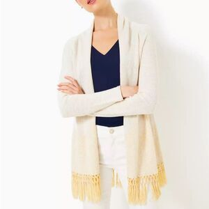 Lilly Pulitzer Tatum Long Fringe Hem Cardigan S